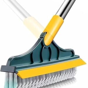 2-in-1 Toilet Cleaning Brush with Wiper | Floor & Tile Scrub Brush | 120° Rotating Long Handle | Home, Kitchen, Bathroom Cleaner | Pack of 1