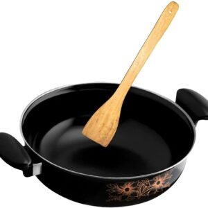 Non-Stick Kadhai 3.5L | 27 cm Diameter | Cast Iron with Non-Stick Coating | Induction Bottom | Heavy-Duty Cookware for Gas & Induction Stoves