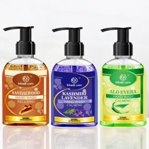 Khadi Care Herbal Hand Wash Combo | Sandalwood, Kashmiri Lavender & Aloe Vera | Relaxing & Calming | 300ml*3 | Pack of 3